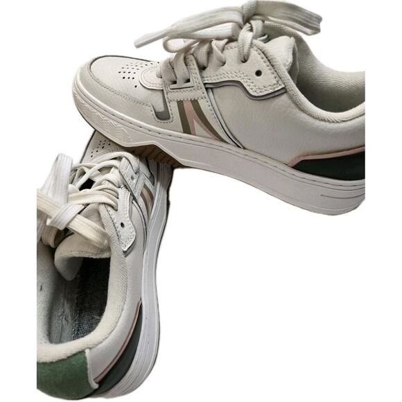 Lacoste L001 0321 Women's White Leather Athletic Runners Sneakers Size 5.5 EU 36 - Picture 3 of 13
